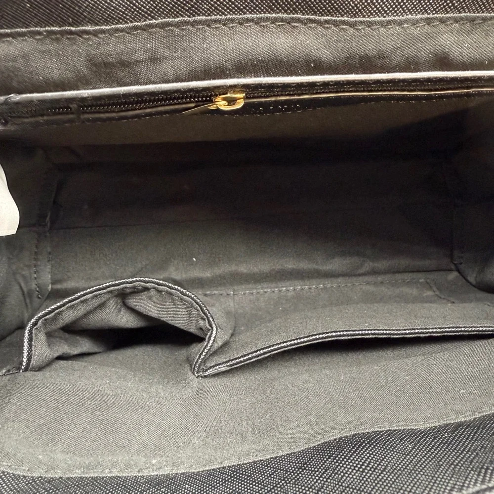 Trina Turk Top Handle Satchel Black Vegan Leather Shoulder‎ Bag $148 retail
